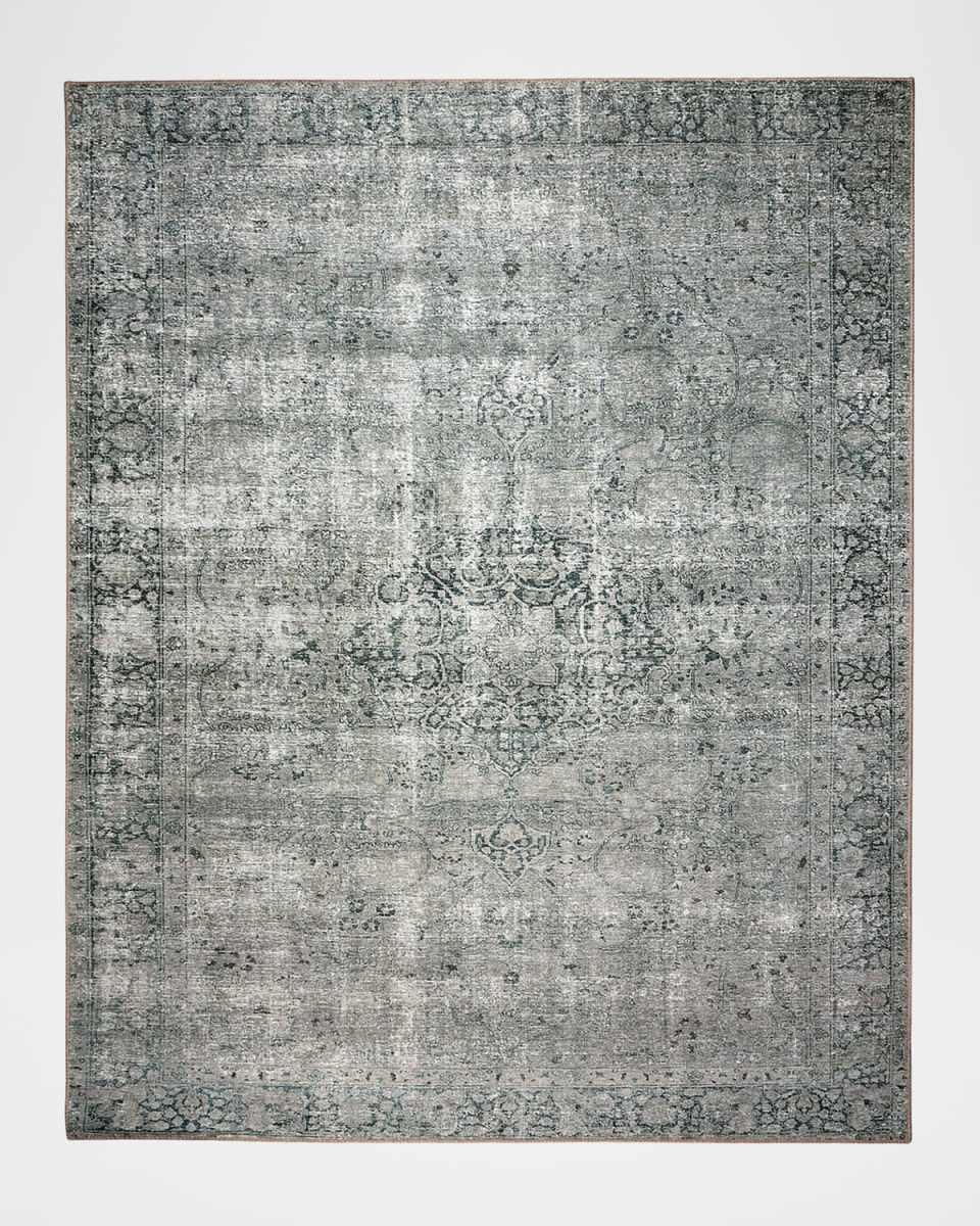 Morelli Blue Power-Loomed Runner, 3' x 12'